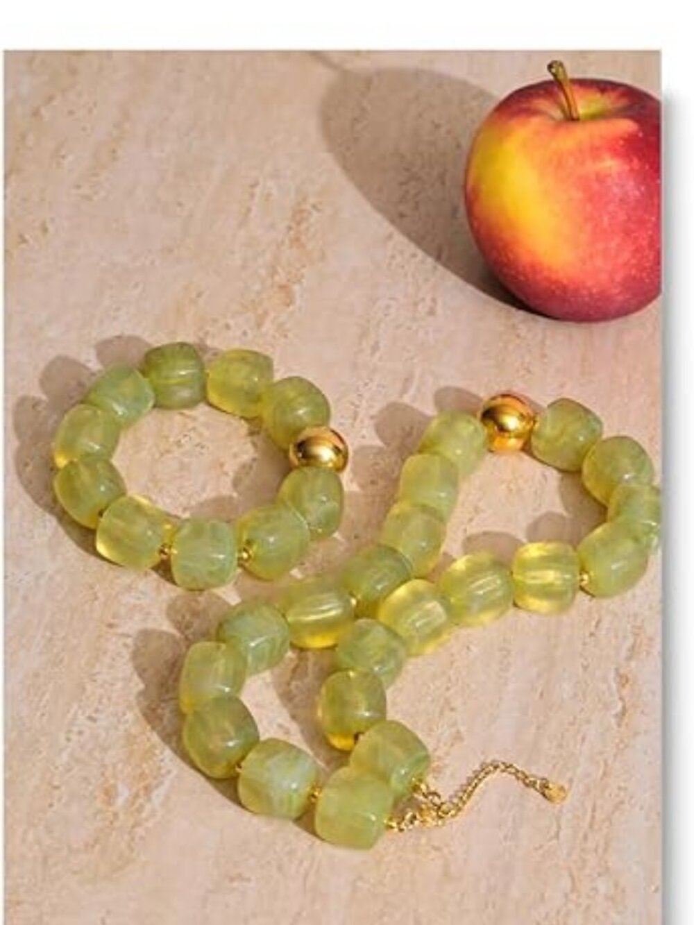 Mchic Colorful Beaded Choker Necklace Boho Acrylic Beads Stainless Steel Adjusta